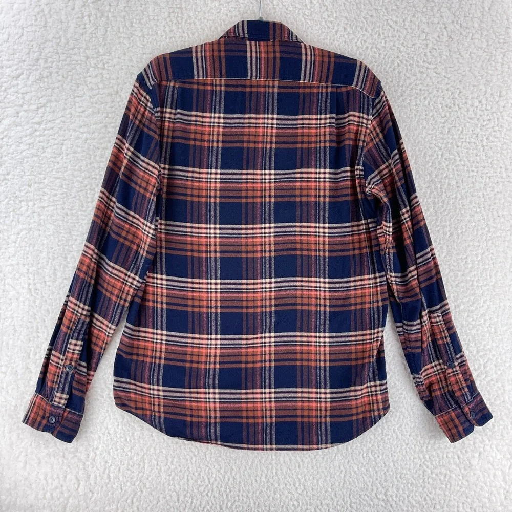 J. Crew Mercantile Blue Plaid Button-Down Casual Shirt Mens Long Sleeve‎ Size M